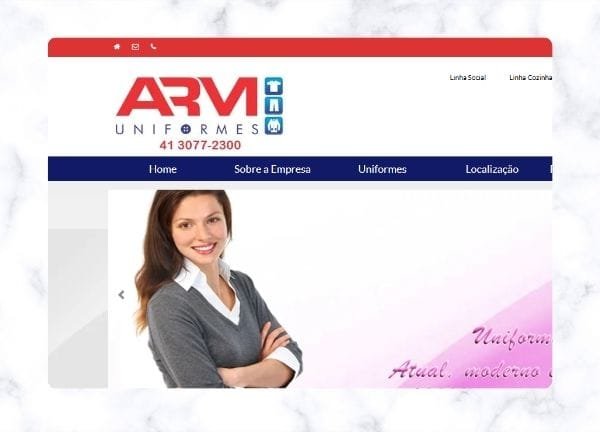 Criação de Websites Profissionais Portfolio ARM Uniformes