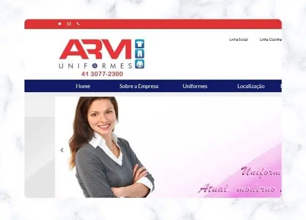 Criação de Websites Profissionais Portfolio ARM Uniformes